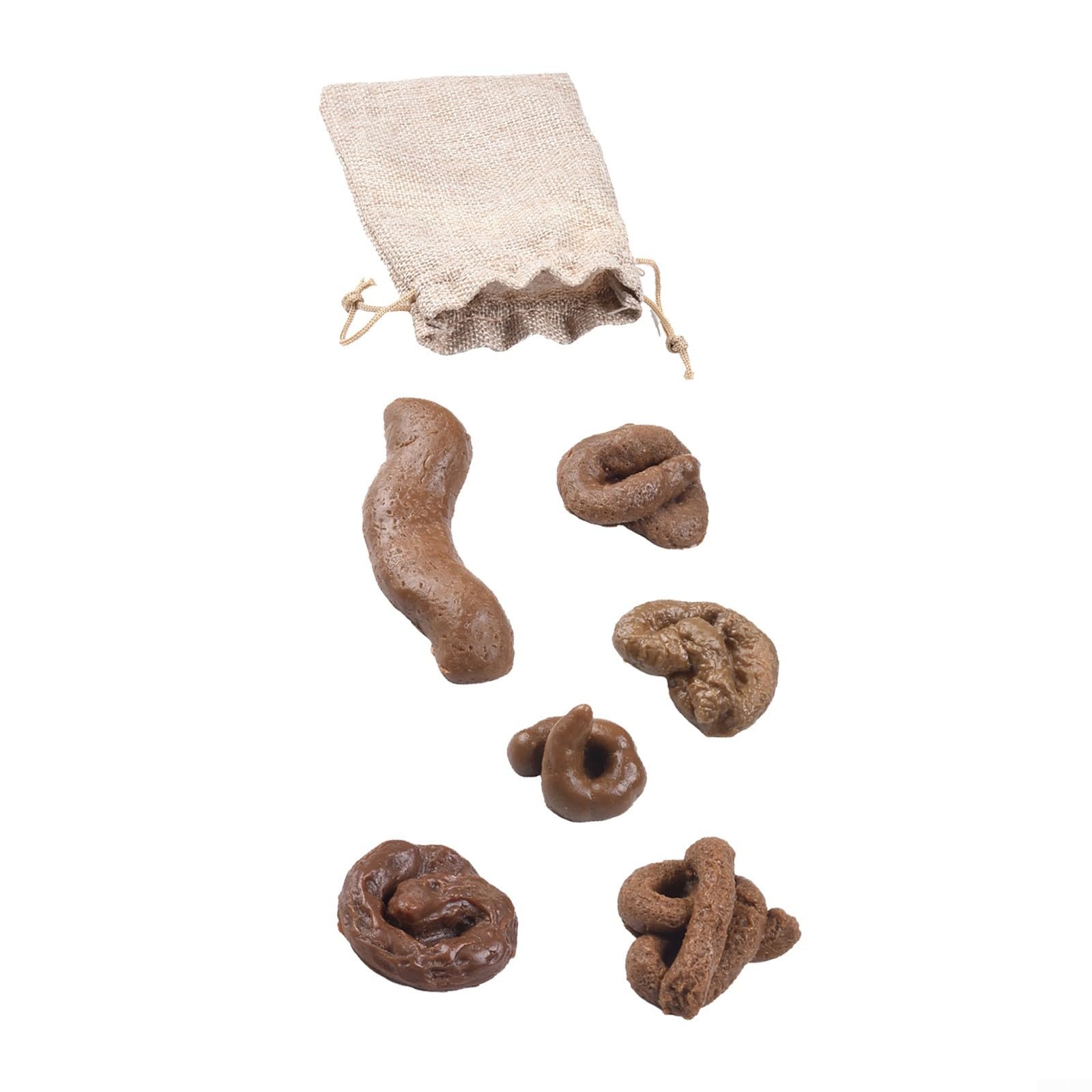 Posheliox Realistic Fake Dog Poo 6pcs Prank Toys, Soft Rubber Lifelike Animal Stool for April Fools Day Jokes, Halloween Party Gags, Funny Bathroom Pranks and Floating Props