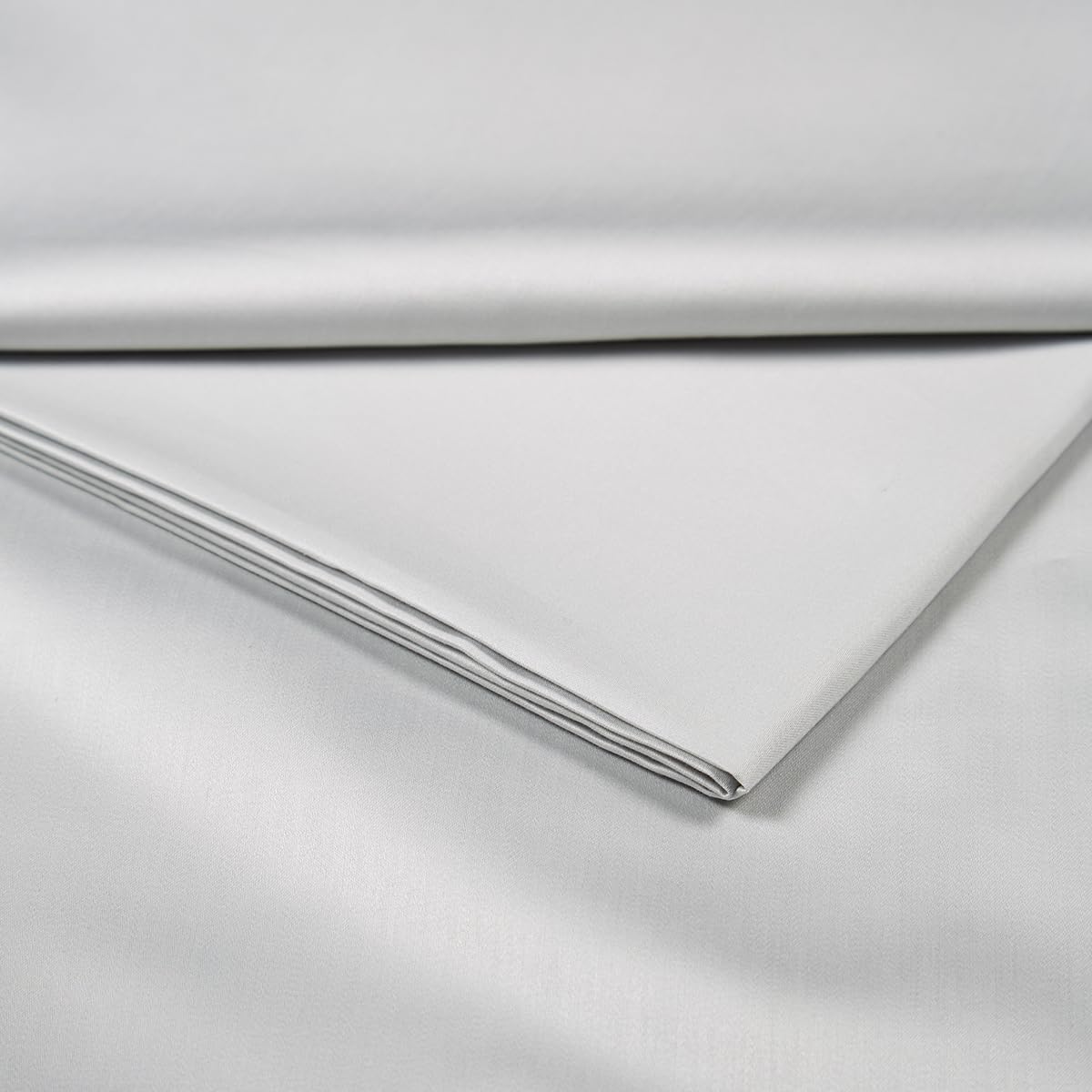 Christy Luxury Cotton Sateen Plain Dye Flat Sheet - King - Light Grey - 400TC