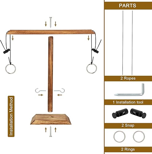 Miniatura 2 de Juegos de lanzamiento de anillos, juego de gancho y anillo de madera para bares, hogar, fiesta, juegos de patio, juegos de interiores y exteriores,