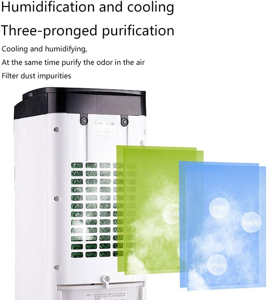 Evaporative Air Cooler – 65W Portable Air Conditioner Cooling Fan Remote Control 12H Timer 4L Water Tank for Home Office School Business Rooms (Without Transformer)