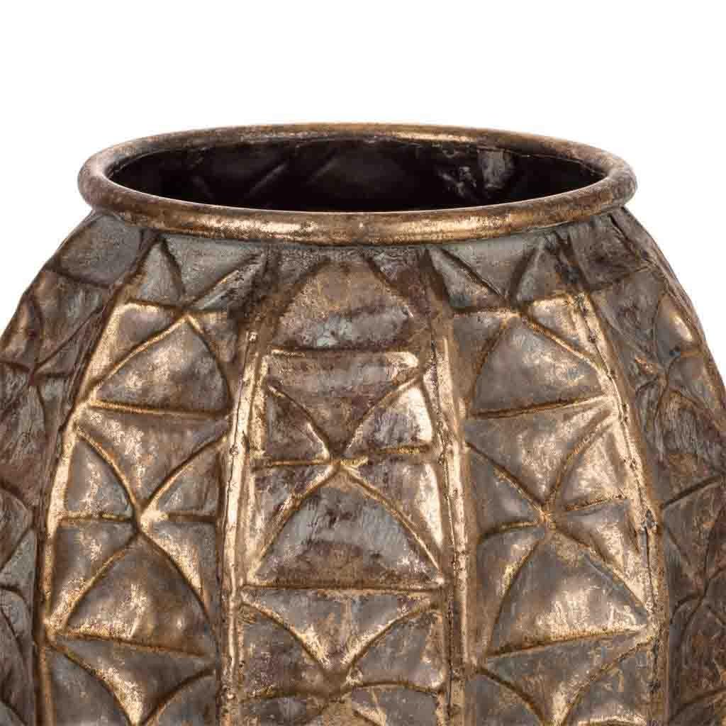 WANDERLUST DECO Jarrón de Metal Dorado 27x27x36.5