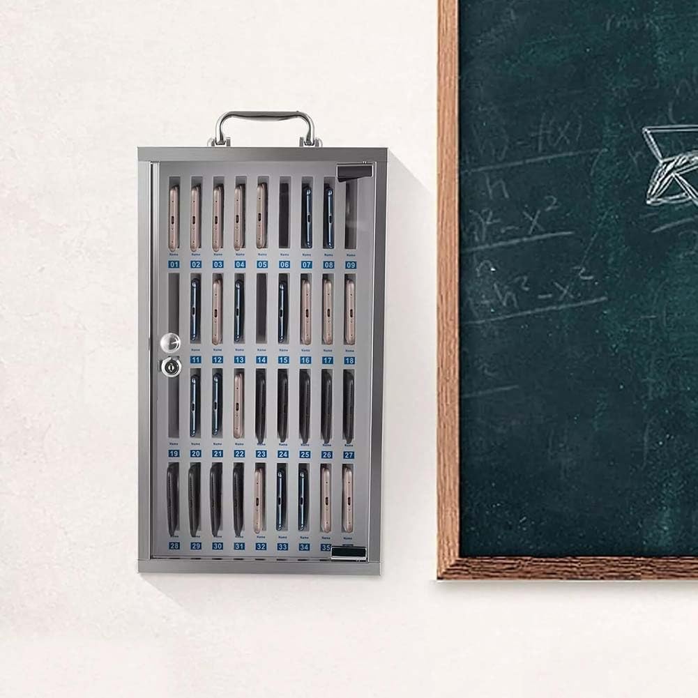 Armadietto fissato al muro del telefono cellulare della lega di alluminio con la serratura di sicurezza e la maniglia per i laboratori dell'ufficio dell'aula 24 Slot Gover