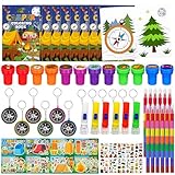 Happy Camper Party Favors Set: This ultimate camping party kit includes 12 coloring books (12 pages per book), 12 rainbow stacking crayons (8 colors), 12 camping tattoos, 12 stampers, 12 DIY craft stickers, 6 mini compass keychains, and 6 mini flashl...
