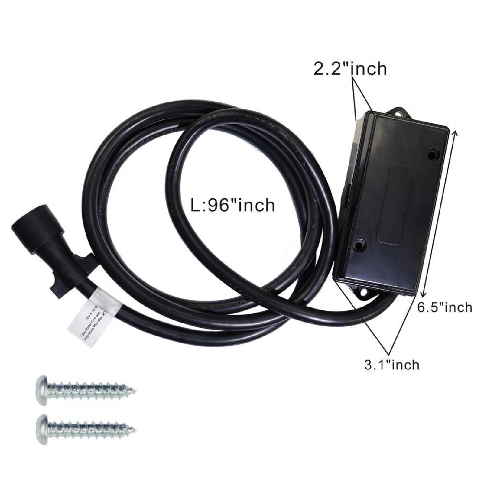 Cable de enchufe para remolque, resistente, de 7 vías, cable de remolque en línea con caja de conexiones de 7 pandillas con cable de 8 pies, adecuado para remolques Rvs, caravanas, camiones de comida,