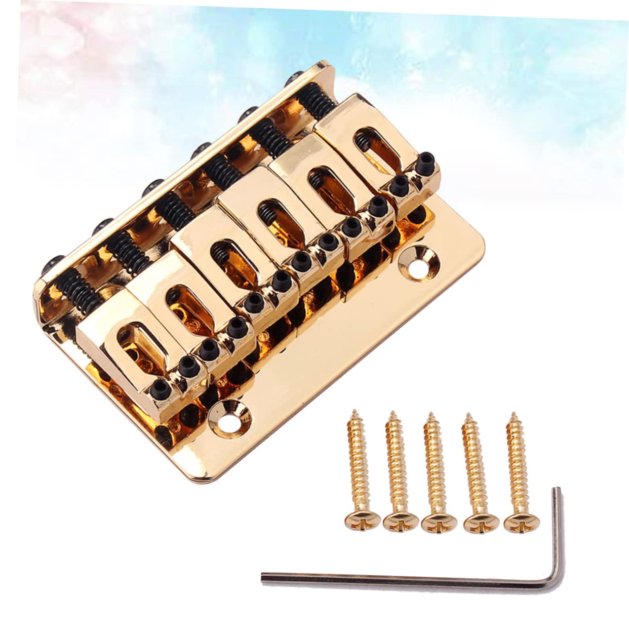 Abaodam 3sets Electric Guitar Chrome Bridge Bass Bridge Vintage Style 5 Screws 6string*3