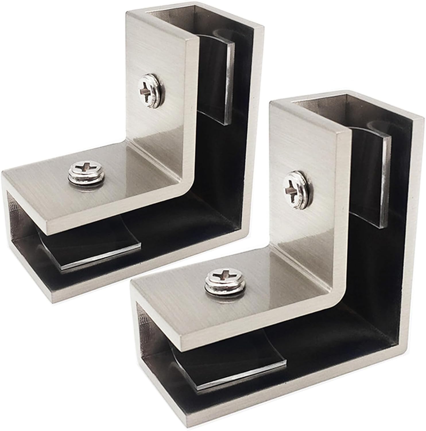 2pcs 90 Degree Sleeve Over Shower Glass Clamp, Glass Shower Door Hardware, Door Right Angle Connector for Bathroom, Showroom and Corner Hardware accessories