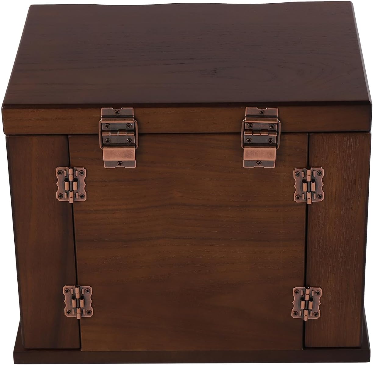 Eapmic Extra Large 5 Layers Wooden Jewelry Box Jewelry Case Cabinet Armoire Ring Necklacel Gift Storage Box Organizer(5 Layers,W/mirror,Brown)