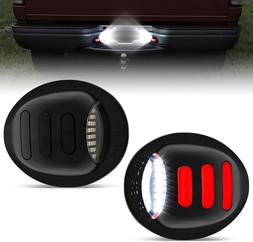 litzland Luz LED para matrícula, carcasa de luz compatible con Ford F-150 1990-2014 F-250 F-350 1990-1999 Heritage 2004, paquete de 2