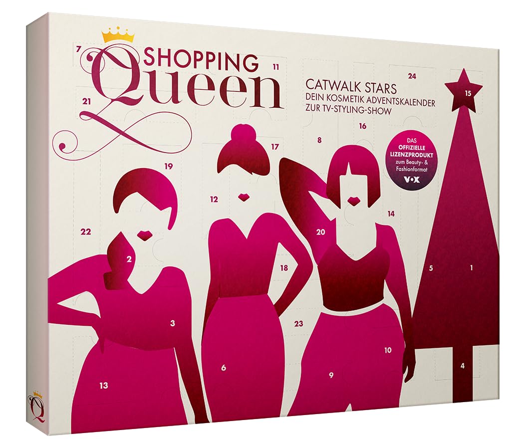 Shopping Queen Beauty-Adventskalender, Catwalk Stars Edition, 24 Kosmetik- und Accessoire-Überraschungen, Weihnachtskalender