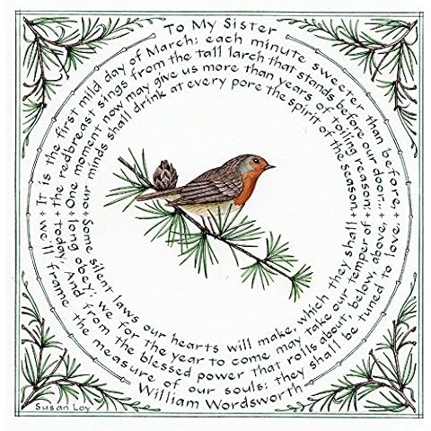 Literary Calligraphy “To My Sister” Art Print of William Wordsworth poem by Susan Loy Cover