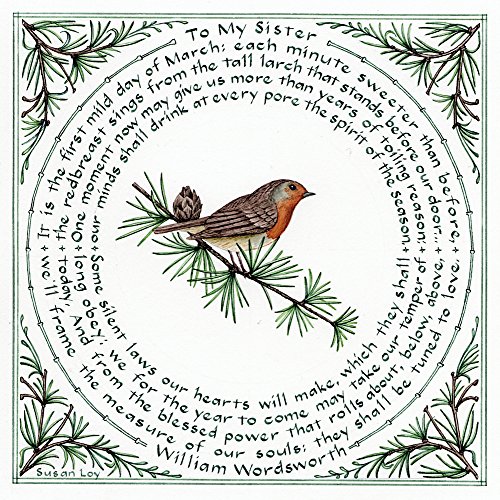Literary Calligraphy “To My Sister” Art Print of William Wordsworth