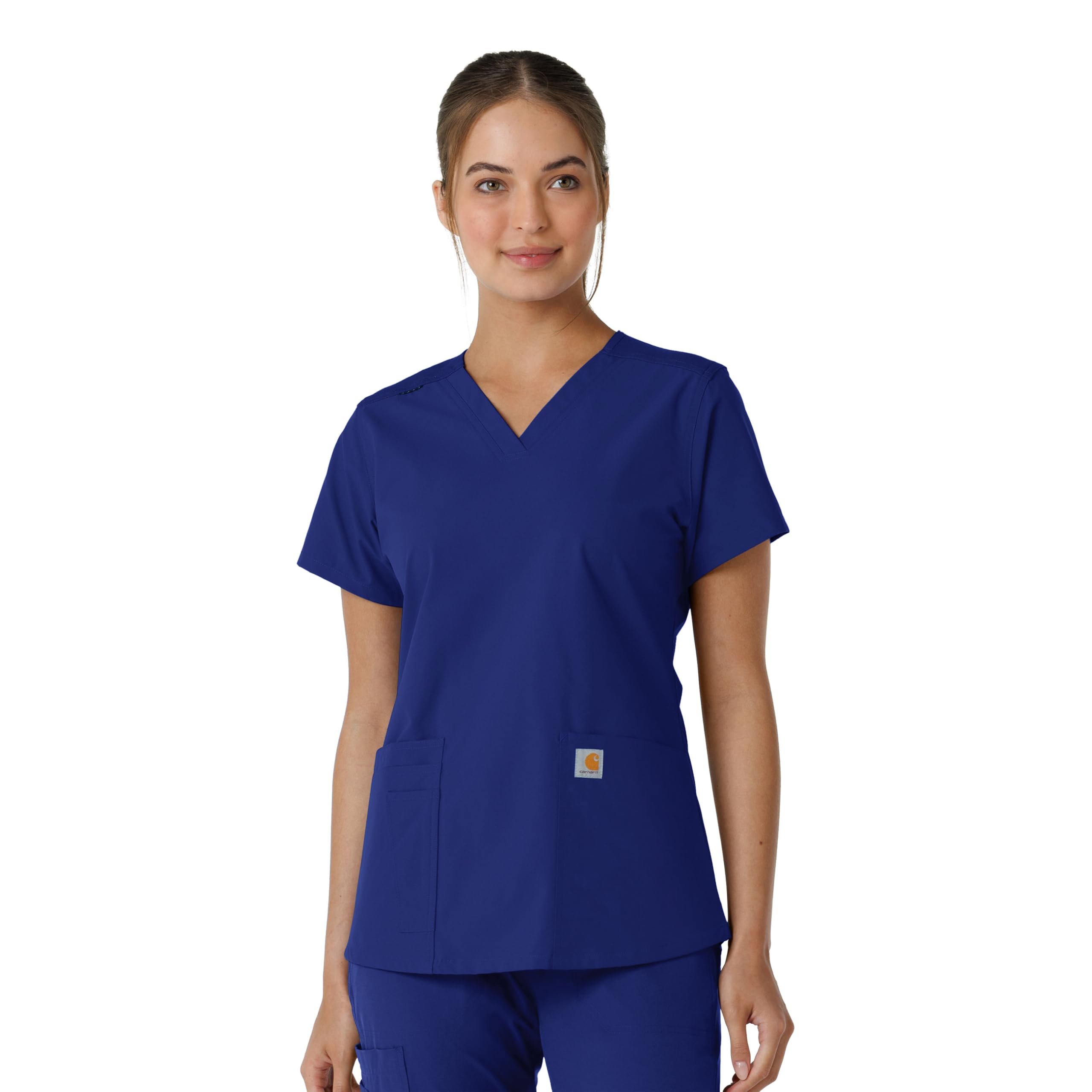 Carhartt Scrubs C12313 damski top Force® Essentials Modern Fit z dekoltem w serek, niebieski (Galaxy Blue), XL