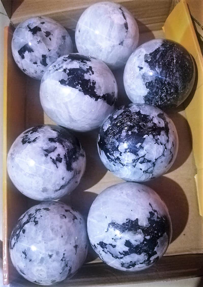Large Flashy Rainbow Moonstone Sphere Gem Ball Crystal Carved Crystal Ball, Mednd Citation Balls, Feng Shui Supplies - Image 3