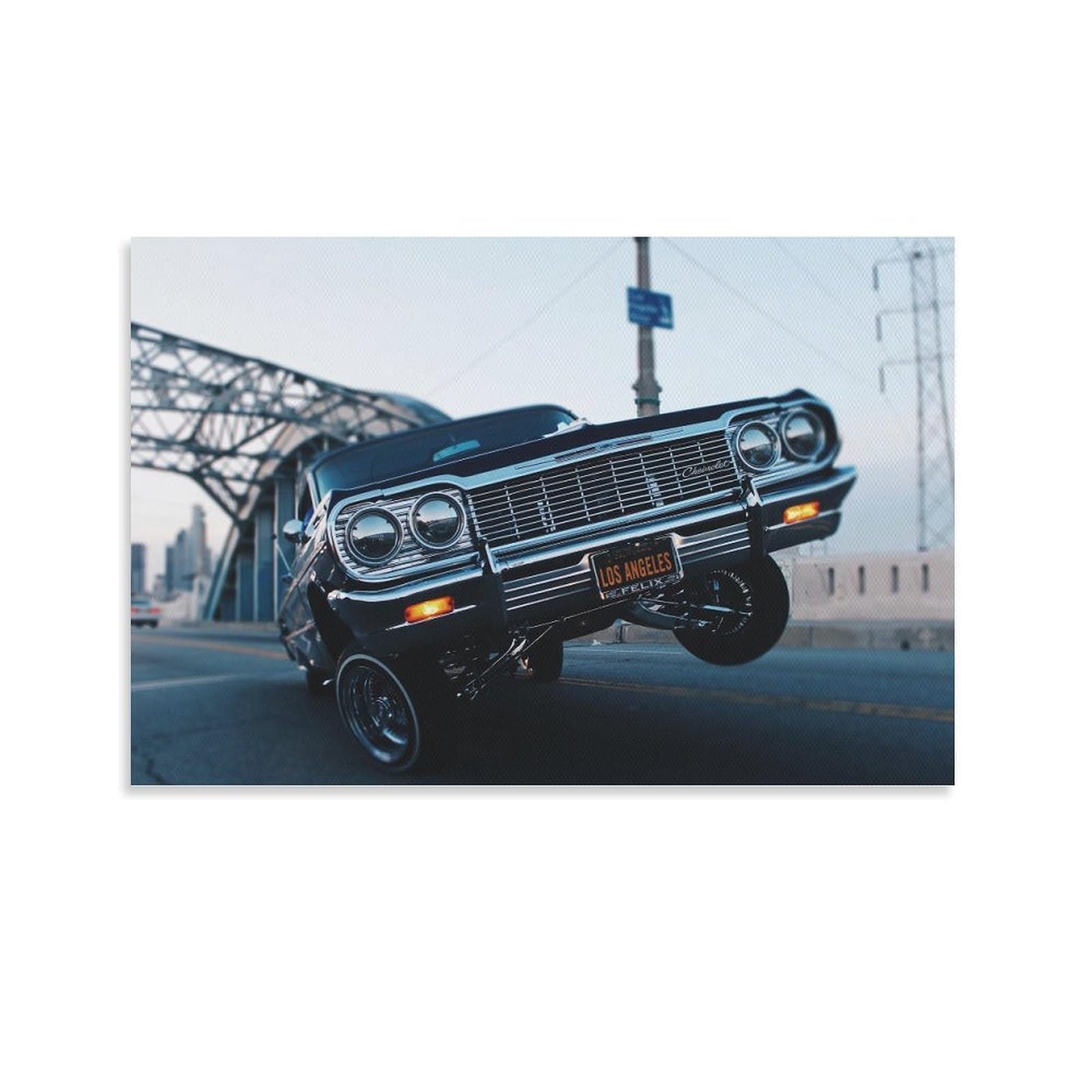 Black And White Lowriders Car Poster Retro Men Cool Canvas Wall Art Posters (49) Used For Room Aesthetics And Decor Prints Home Decor Modern Decoration24x36inch(60x90cm)