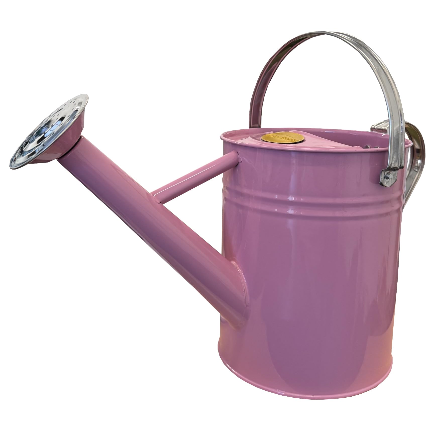 Selections Peony Pink & Chrome Colour Metal Watering Can (3.5 Litre)