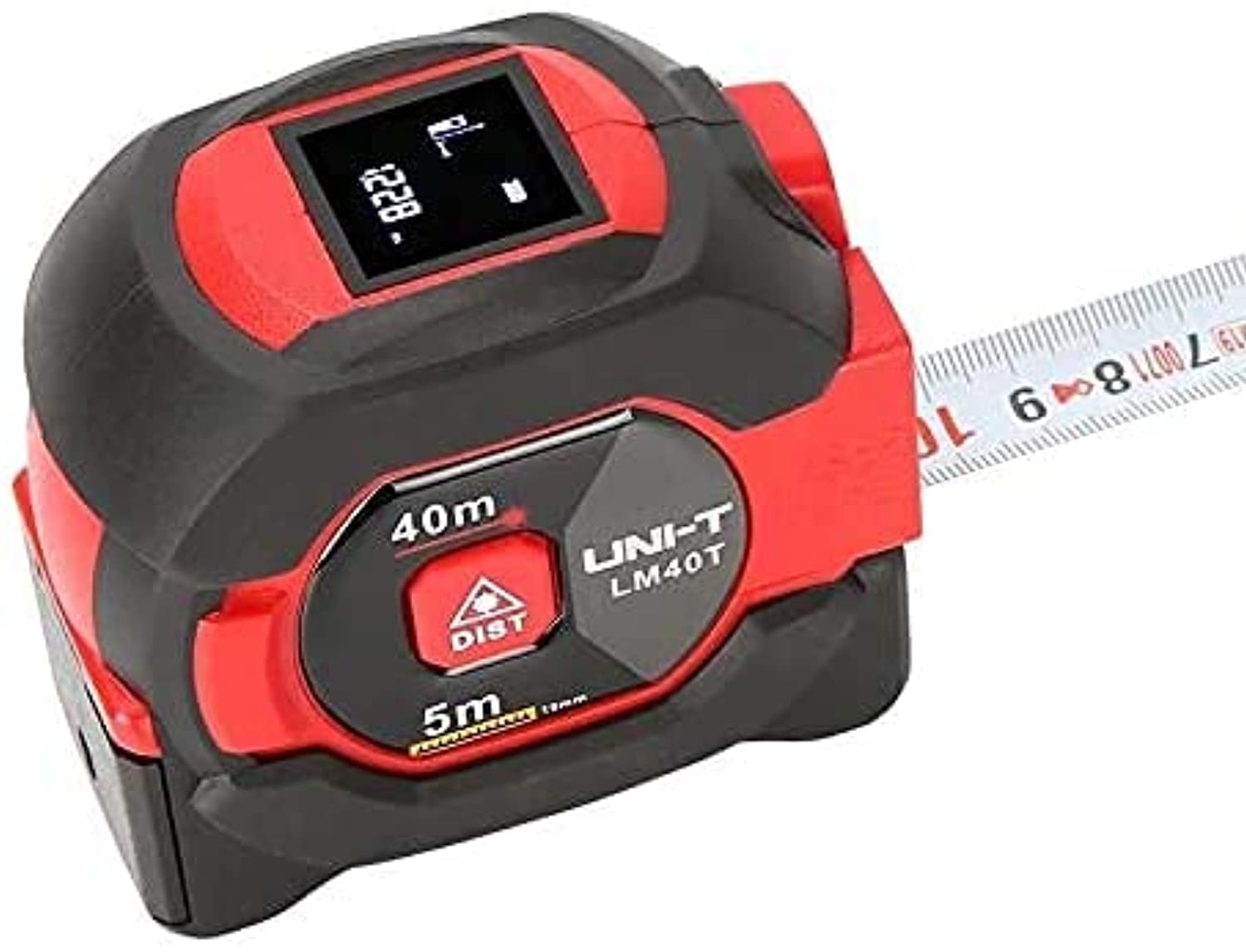 UNI-T LM40T Laser Measuring Tape Measure 40M Digital Distance Meter Rangefinder Retractable 5m Ruler LCD Display Portable