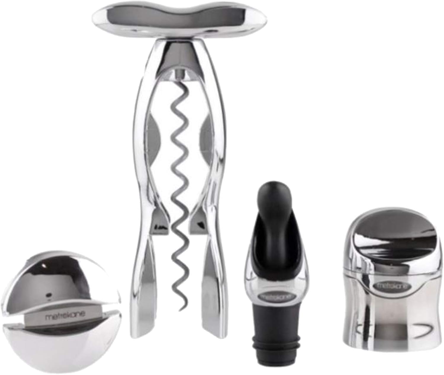 Houdini Wine Kit Bar Tool, 4 Piece Set, Chrome Home & Kitchen