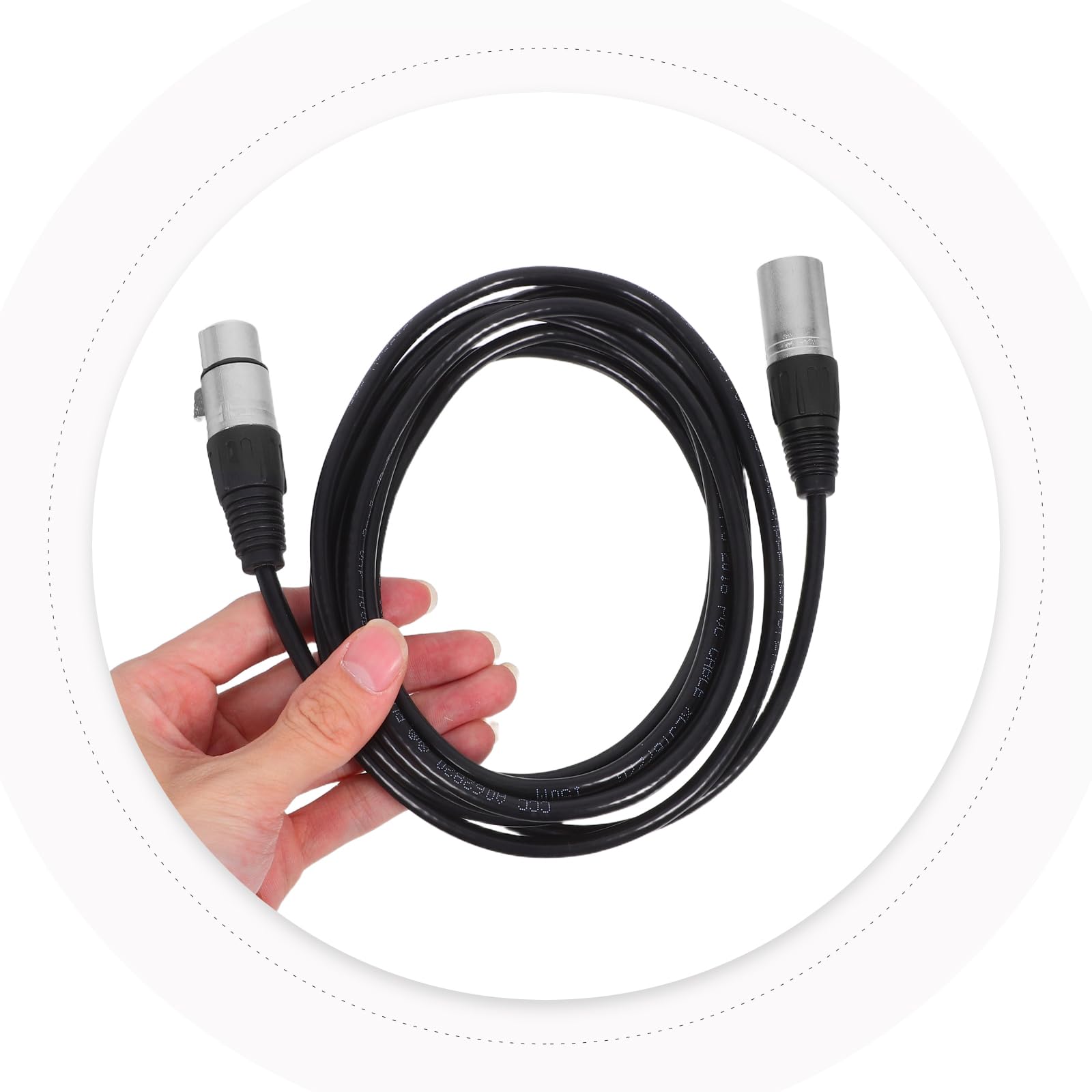 Cavo per microfono XLR maschio-femmina bilanciato per microfono per mixer podcast, illuminazione da palco e registrazione audio professionale, nero