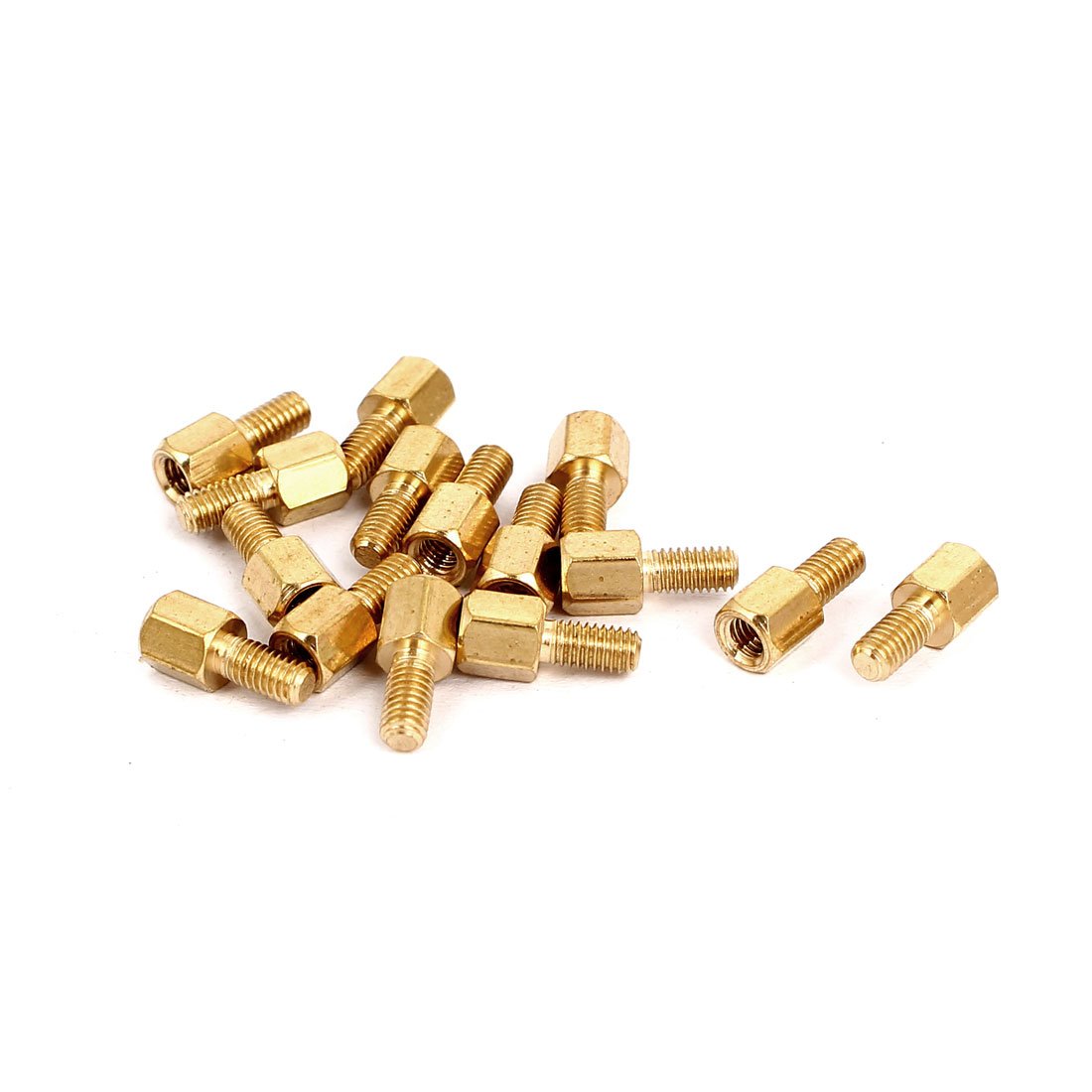 M3 (Home hardware) Female x Male Brass Hexagonal Pillar Standoff Spacer Screws Bolt (56ry256qf113) 5+6mm 15pcs-image-1
