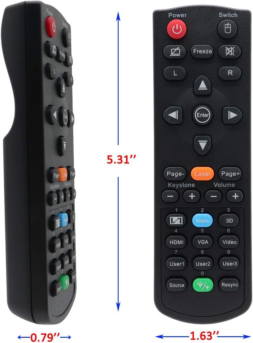 Mando a Distancia para Optoma Proyector H183X W331 W341 W345 W351 W355 W400 W402 W416 WU416 W316ST W320UST X345 X350 X351 X355 X400 X402 X416 X460 X461 EH331 EH334 EH335 EH336 EH341 EH416