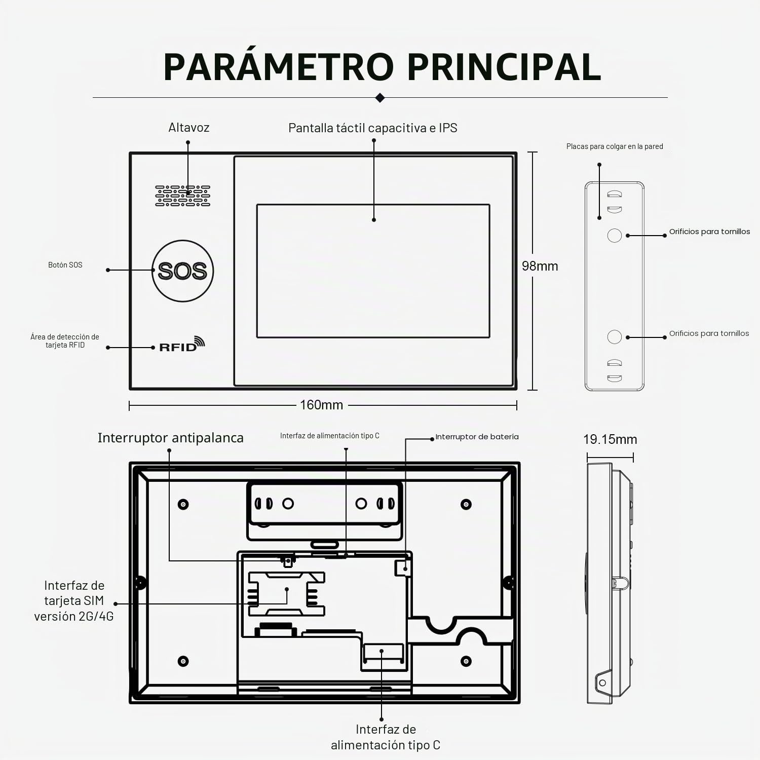 PGST Sistema de Alarma Doméstica Inalámbrico,Sistema de Vigilancia Profesional DIY Extensible,Sensores de Puerta/Ventana,Detector de Movimiento (A107F-EU-F)