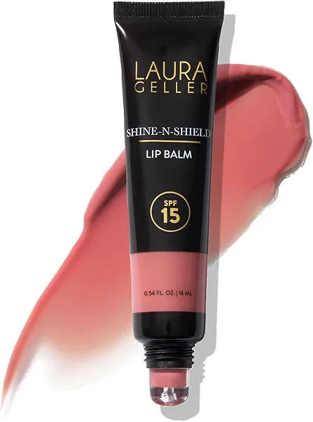 LAURA GELLER NEW YORK Shine-n-Shield Lip Balm SPF 15, Sunset Sands - Nourishes, Hydrates & Protects Lips