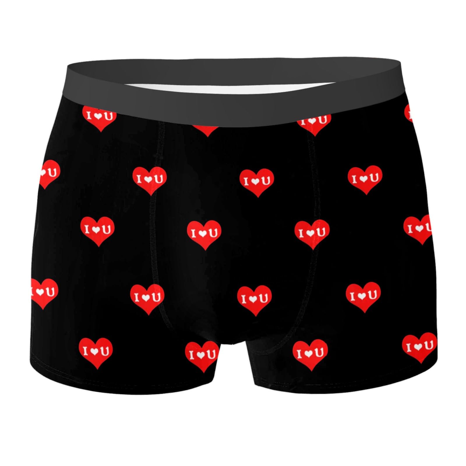 Boxer Shorts Men's Underwear Heart Print for Valentine's Day High Elasticity Underwear Printed Cotton Ice Silk Comfortable Modal Trunk Hipster Personalised Stretch Men's Underwear