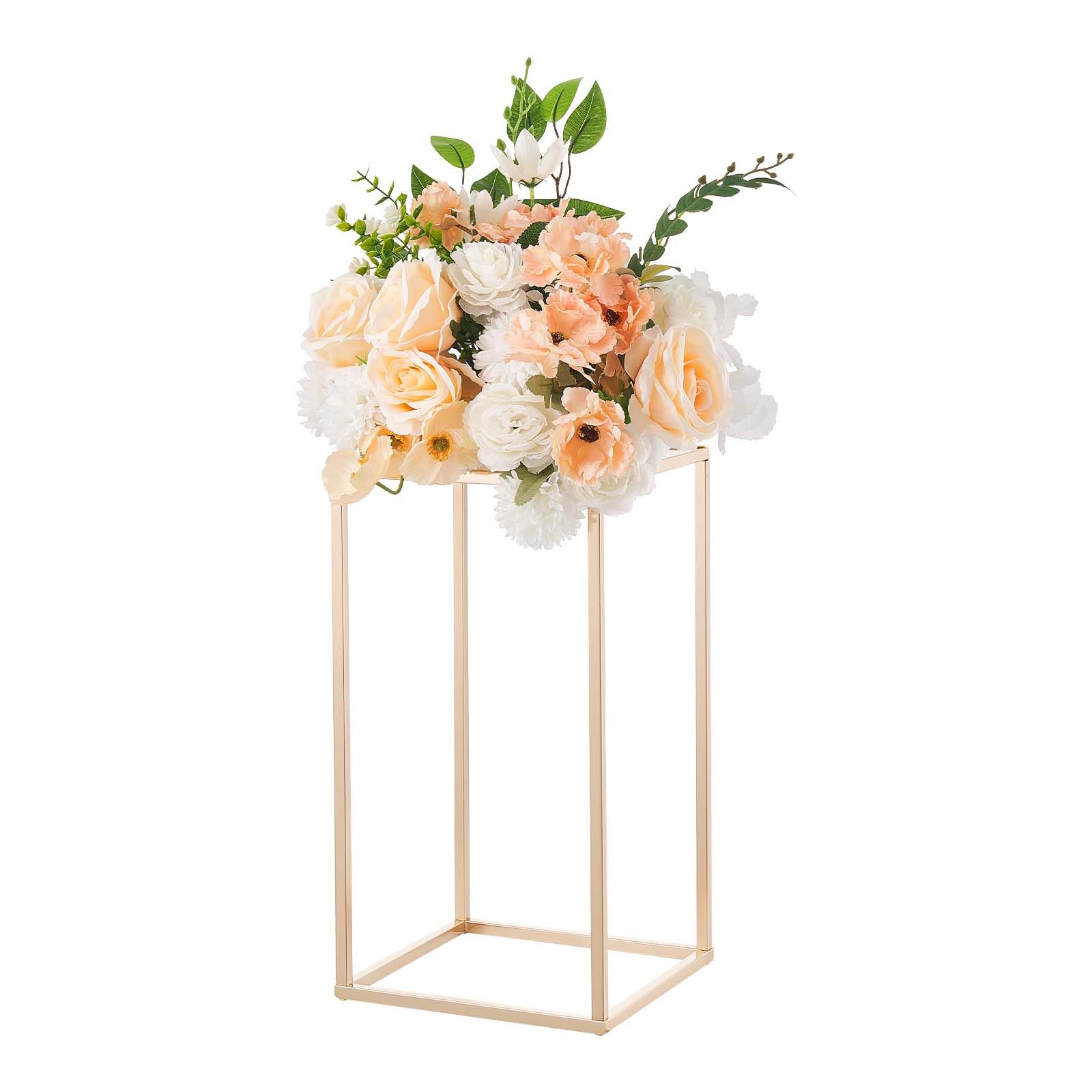 VEVOR Support Fleur Mariage Colonne Lot de 10 Support Fleur Centre de Table Mariage 40 cm Présentoir Floral Rectangulaire pour Fêtes, Anniversaires, Déco Intérieure, avec Panneau Transparent Acrylique
