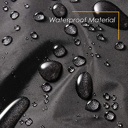 Coosoo High Back Stackable Chair Cover Patio Waterproof Chair Storage Bag Outdoor Furniture Cover Lounge Deep Seat Protection With Windproof Elastic For Garden Black #TOP2