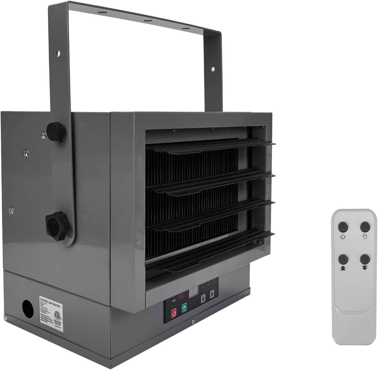 Calentador de garaje eléctrico forzado por ventilador, montaje en paredtecho, control inteligente de temperatura, protección contra