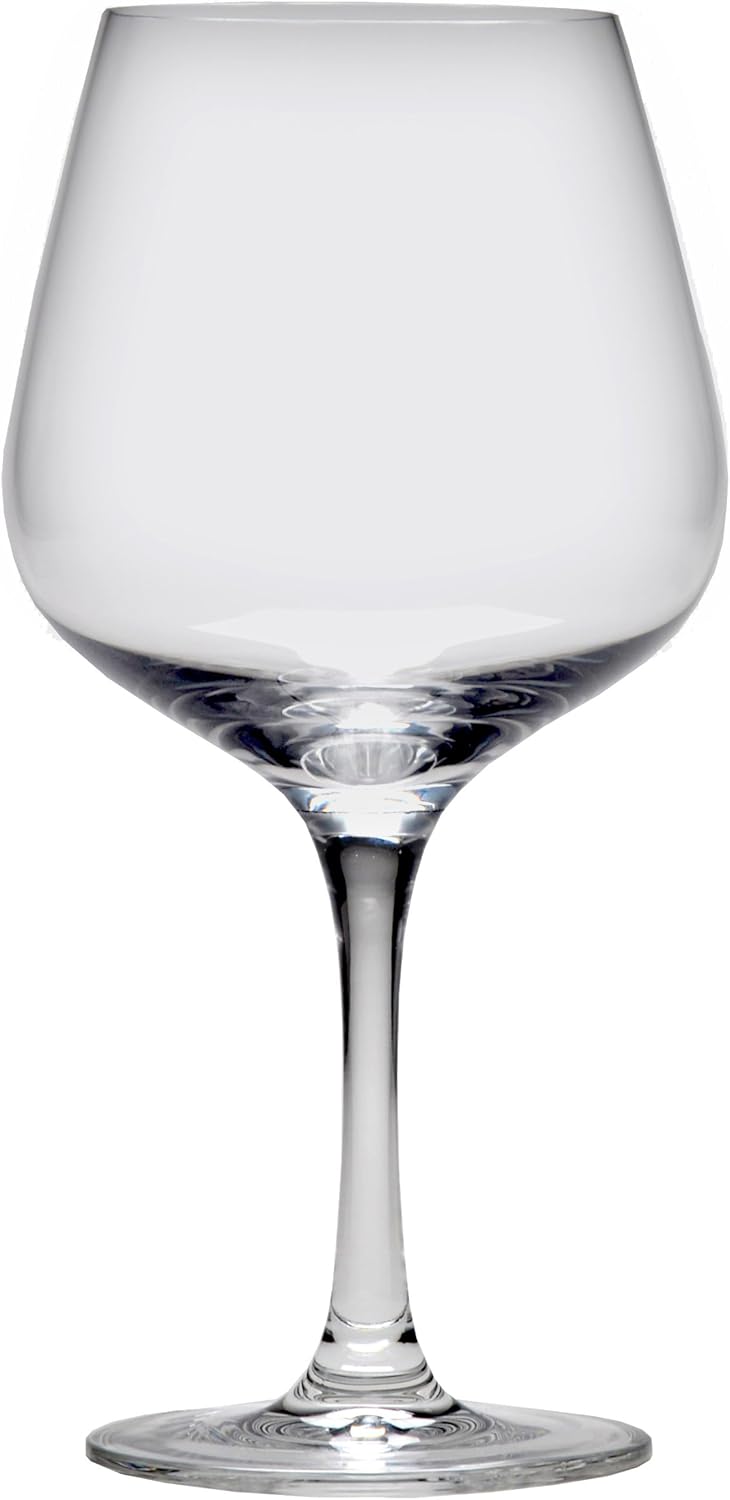 D&V Valore Break-Resistant, European Crystal Glass, Burgundy Light Red Wine Glass, 15 Ounce, Set of 6