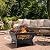 AMAGABELI GARDEN & HOME 24.4Inch Wood Burning Fire Pit for Outside with Spark Screen Lid Poker and Waterproof Cover Square Outdoor Firepit Heavy Duty for Camping Bonfire Patio Party Black