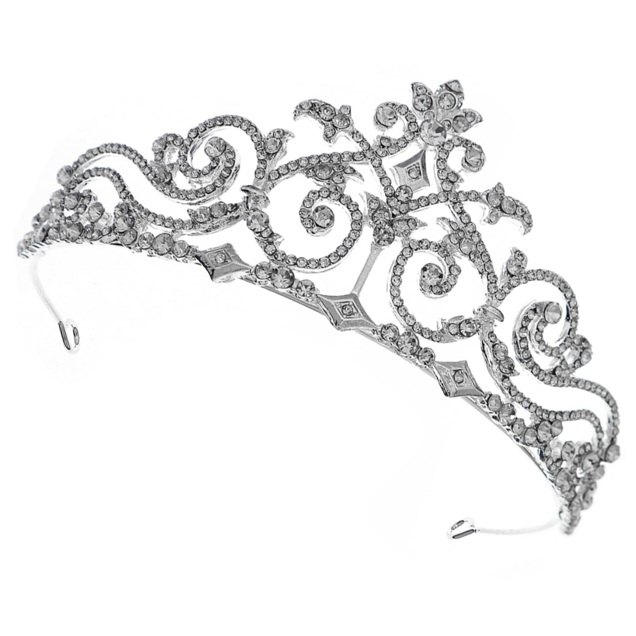 Didiseaon estilo Palacio tocados de novia tiaras de novia coronas de cumpleaños tiara novia tiara de plata accesorios para el cabello de novia tiara de novia para boda pedrería Silver