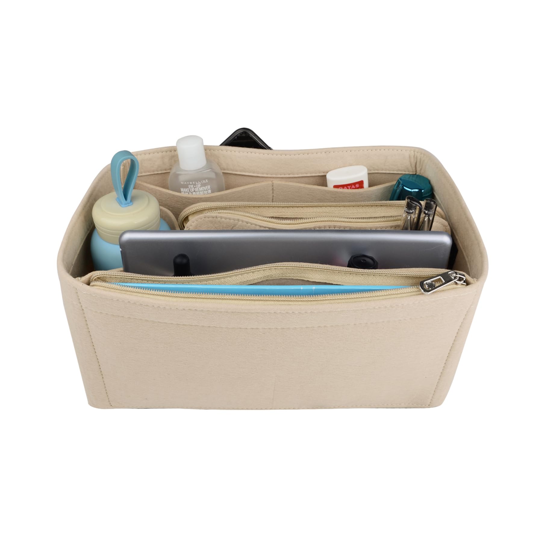 NOTAG Taschen-Organizer, Filztaschen-Organizer für Handtaschen, Multi-Taschen (Beige, L)