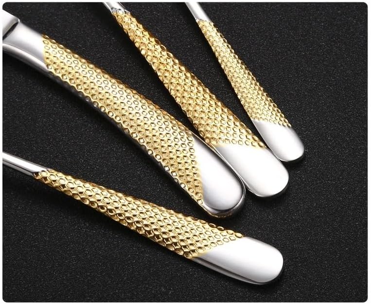 Premium 16-Piece Stainless Steel Silverware Set for 4, Durable Black Cutlery Set with Knife, Fork, Spoon - 304 Stainless Steel Flatware, Perfect for Home & Parties