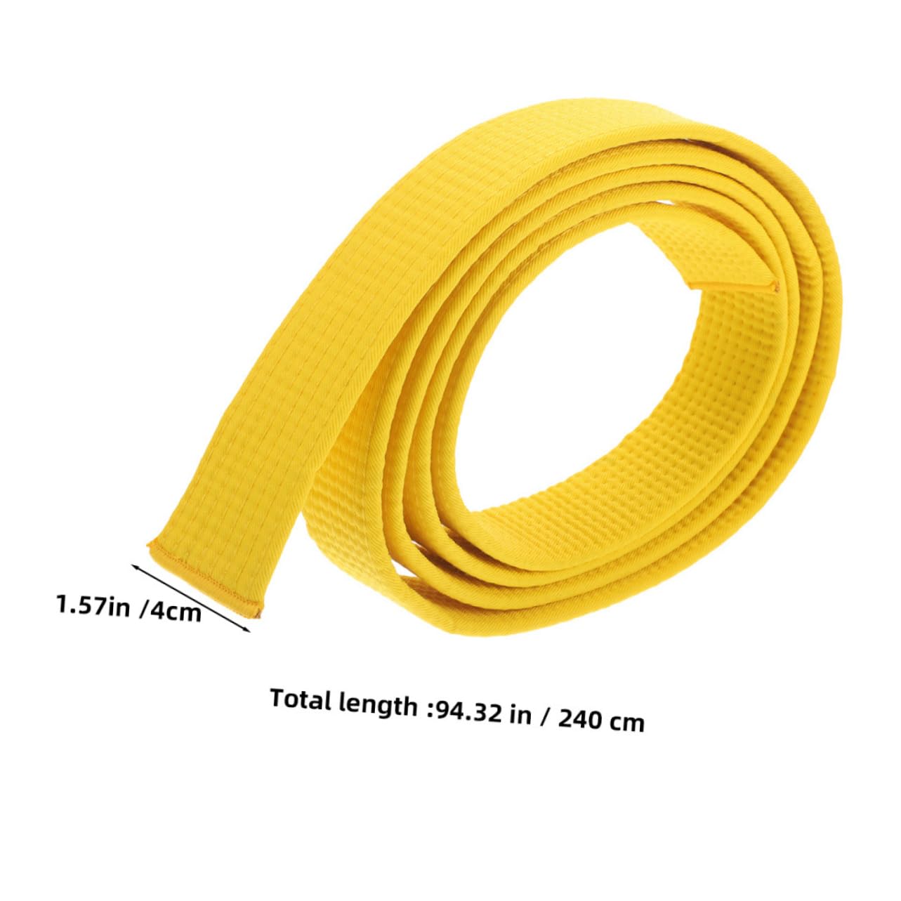 Cinturón de Karate de Algodón Amarillo para Taekwondo, Ligero Decoloración, Paquete de 2 Piezas para Adultos y Adolescentes en Deportes de Artes Marciales