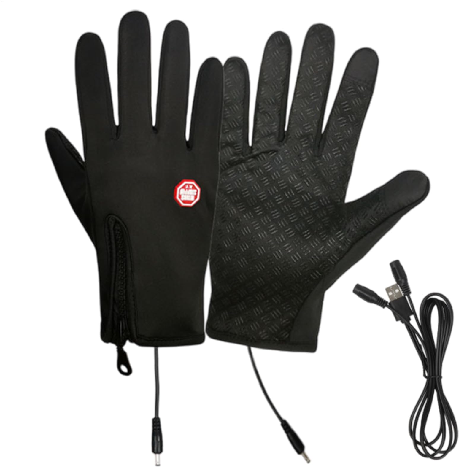 Winter Gloves Heated - Full Fingers Winter Gloves Waterproof Mittens,Heated Mittens Warm, Touchscreen Portable Hand Warmer for Women and Men