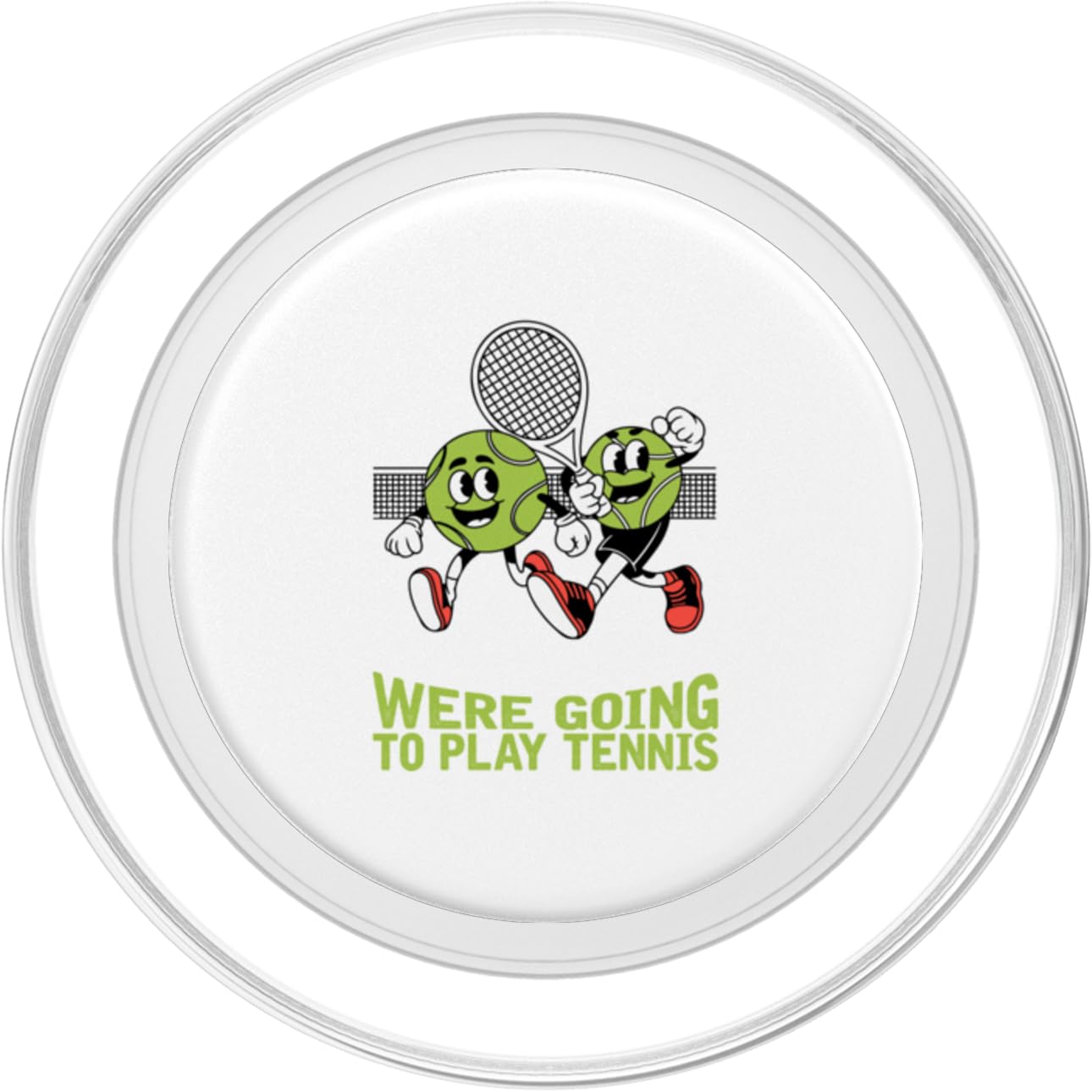 Grab Your Balls We're Going To Play Tennis PopSockets PopGrip for MagSafe, Clear - Image 2