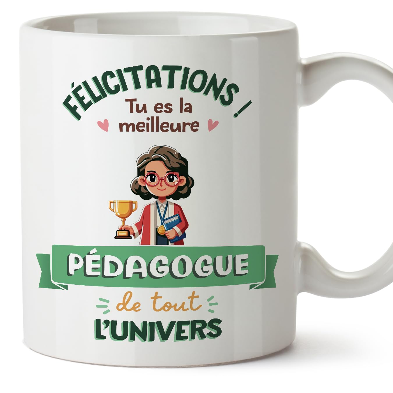 MUGFFINS Pedagogue Woman Mug - in French - Meilleur Univers Trophée - Funny Gift for Colleagues - Ceramic 11oz Mug — image 1