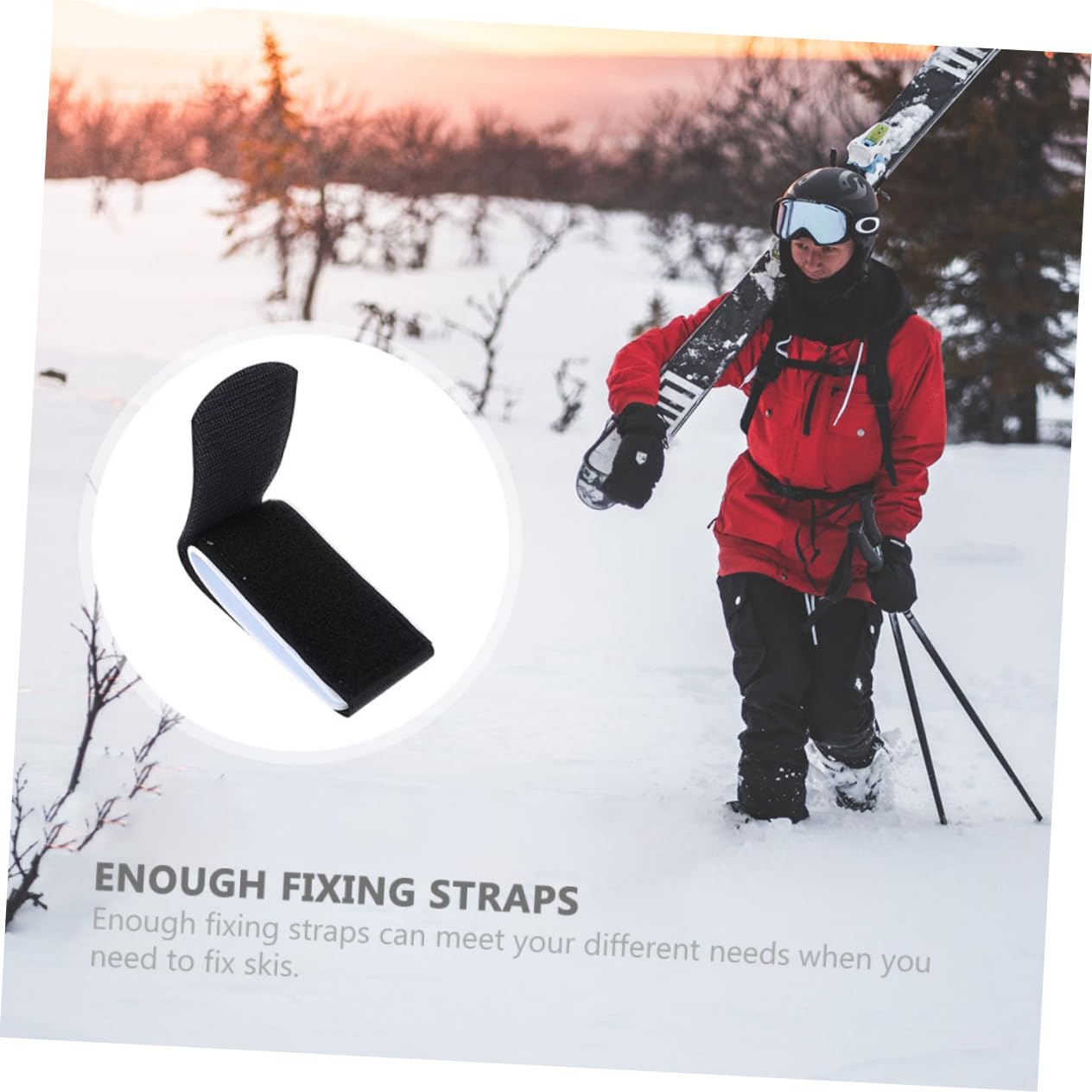 GOOHOCHY Skiing Equipment 2 Pack Ski Straps Snowboard Binding Straps Nylon Skis Accessories