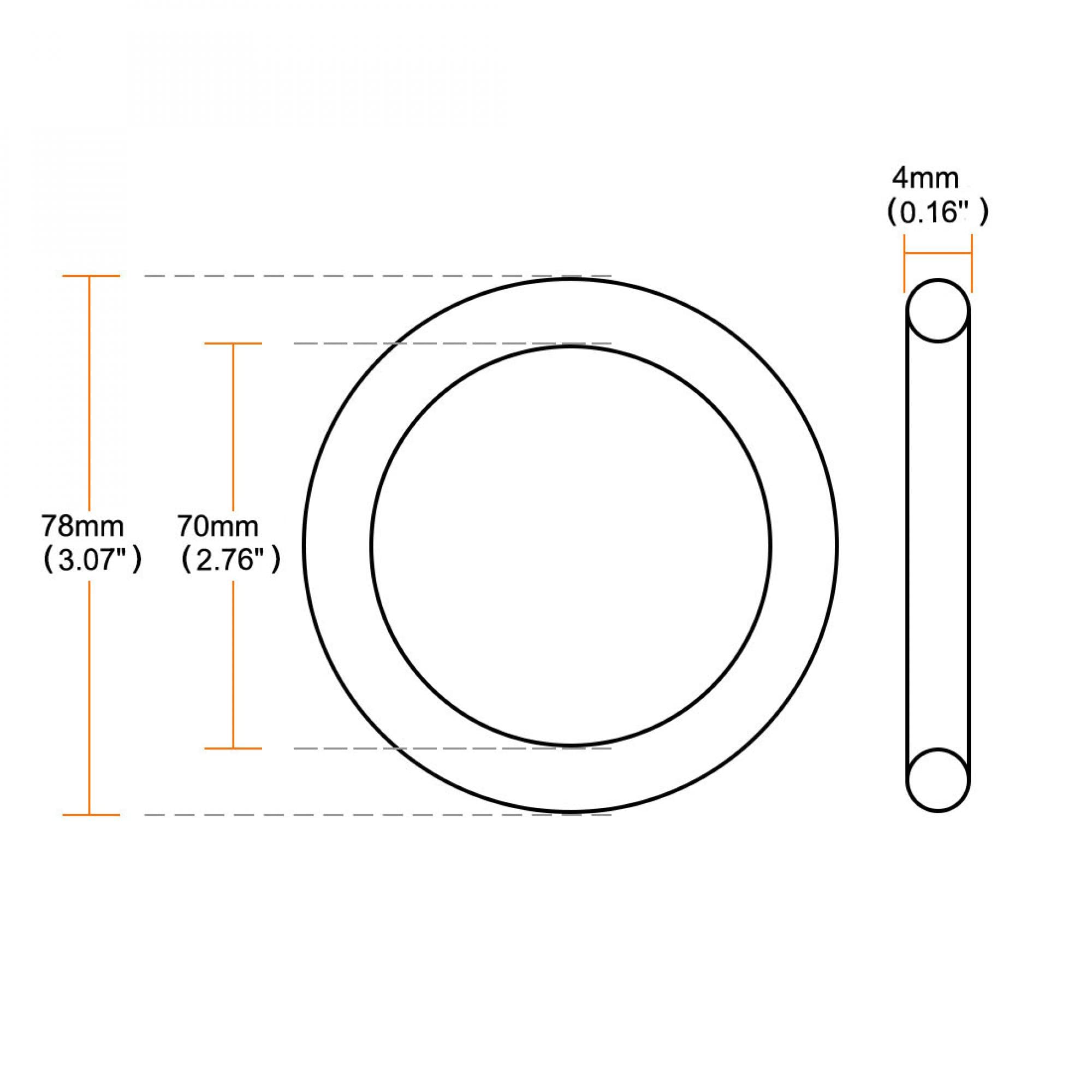 sourcingmap Nitrile Rubber O-Rings, 78mm OD 70mm ID 4mm Width, Metric Sealing Gasket, Pack of 10 - Image 3