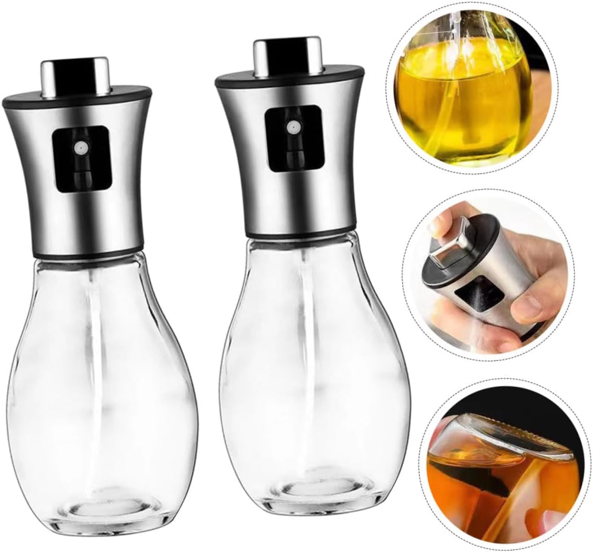 KICHOUSE 2pcs Stainless Steel Oil Sprayer Kitchen Oil Mister Spray Bottle for Spray Bottles for Sprayer Dispenser
