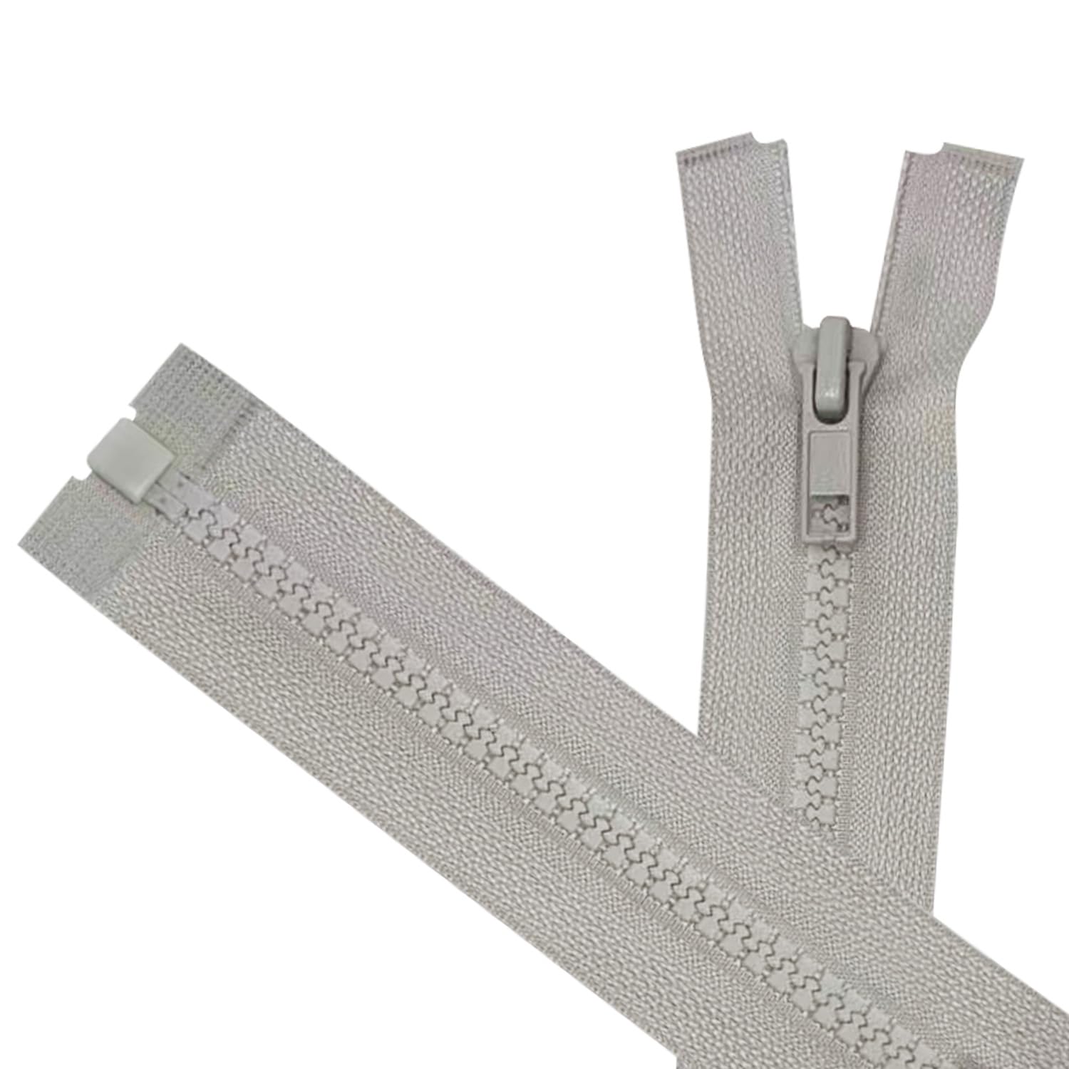 ANPURZII 2PCS #5 41 Inch Light Gray Separating Jacket Zippers for Sewing Coats, Molded Plastic Bulk Zippers(LightGray 41" 2PCS)