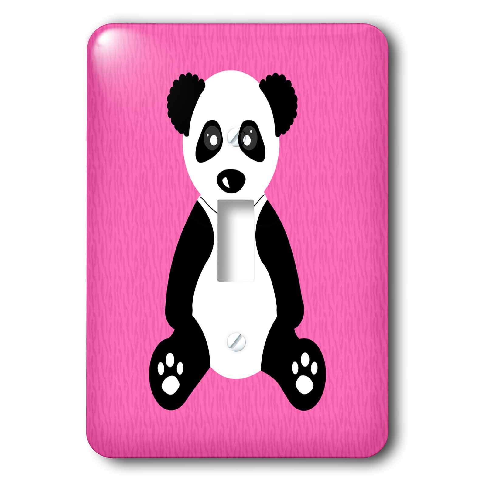 Panda interruptor de luz con fondo rosa 3dRose lsp_40914_1 para dormitorio infantil