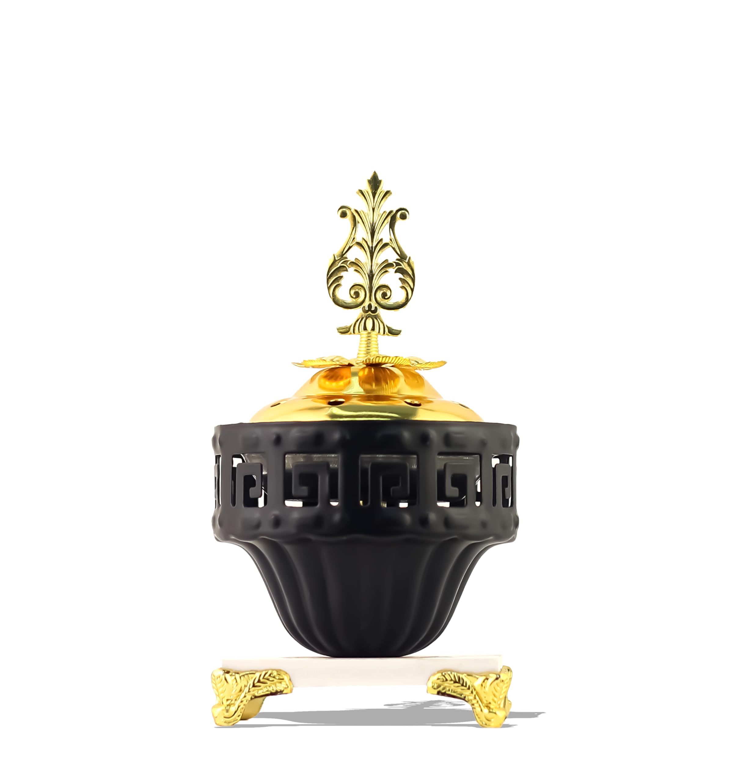 Mobigon Charcoal Incense Burner, Bakhoor Burner, Oud Frankincense Incense Burner, Vintage Arabic Burner, Suitable For Arabian Oud, Yoga, Spa and Aromatherapy, Office & Home Decor (Style 37)