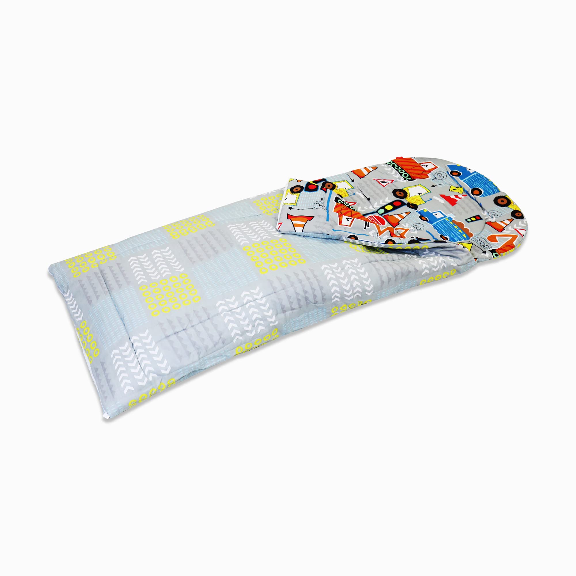 Happy Linen Company Mdchen Jungen Kinder Big Digger Trucks grau 155 x 65  cm wendbarer Schlafsack : Amazon.de: Sport & Freizeit