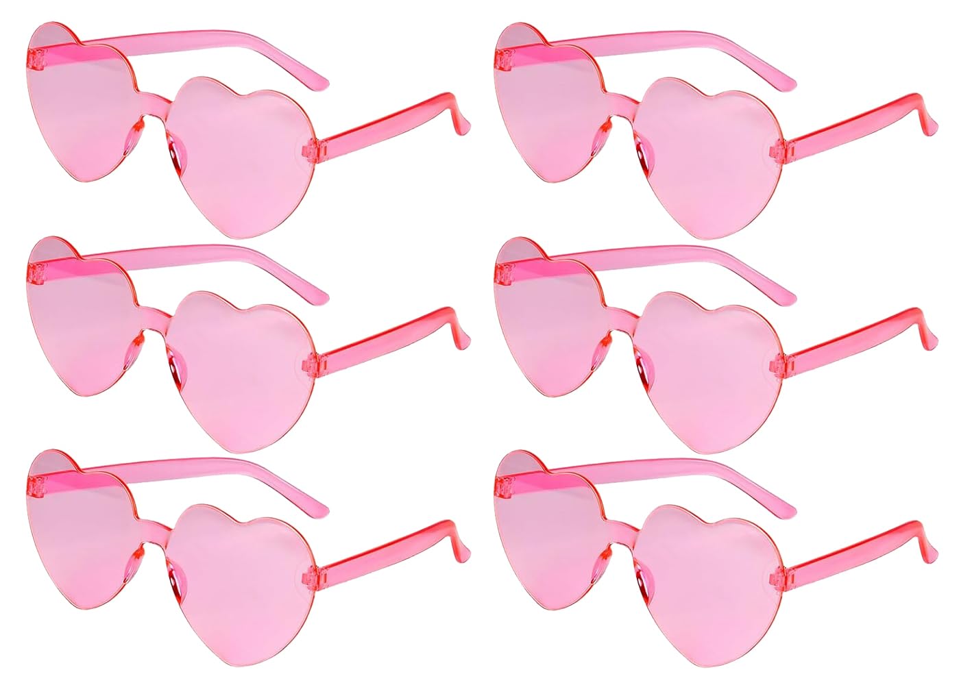 STORE 2508 Heart Sunglasses Bulk Heart Shaped Rimless Sunglasses Unisex Frameless Glasses Transparent Candy Colour Fun Sunglasses Holi Party Pool Party Group Holidays-image-14