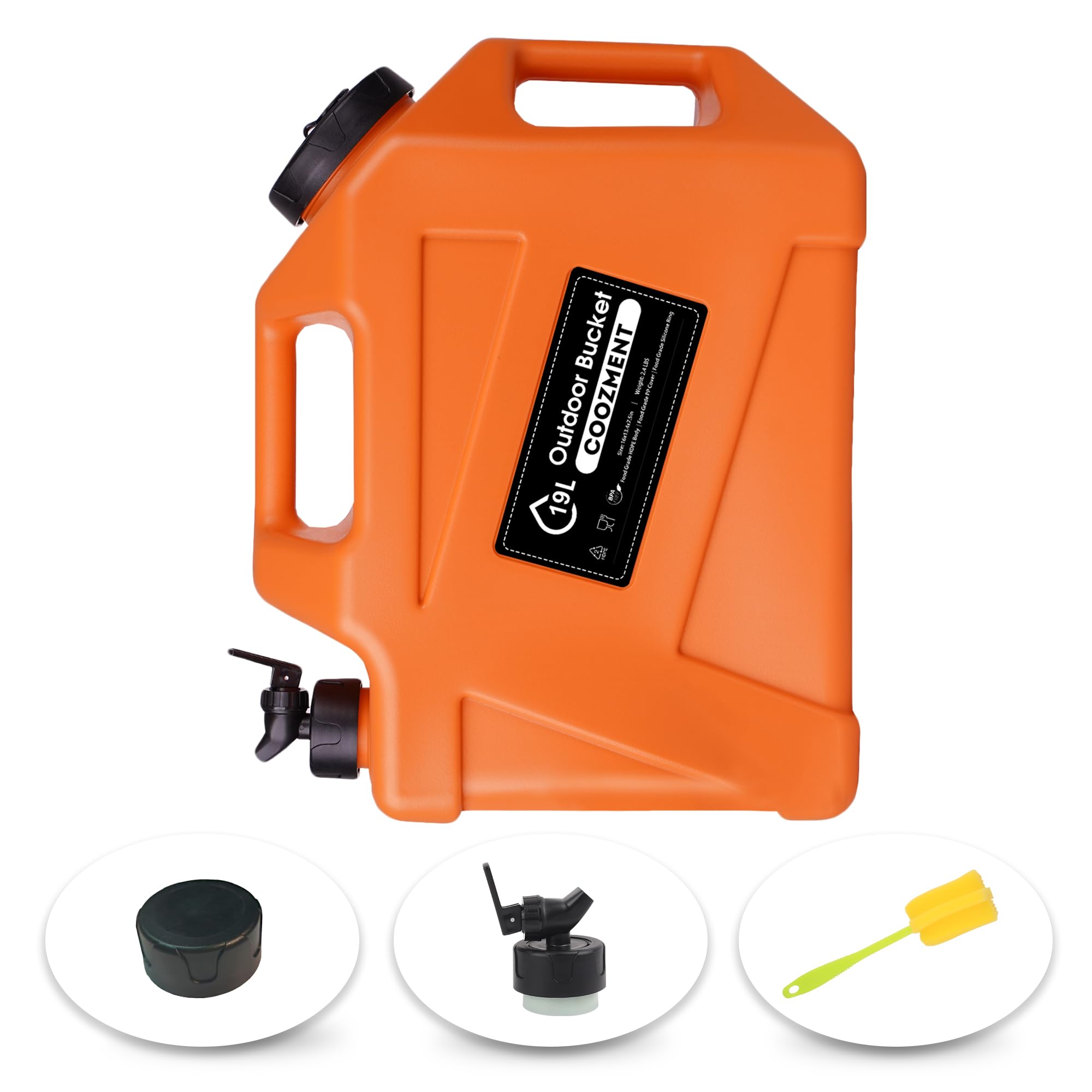 COOZMENT 3.2 Gallon/5 Gallon Water Containers with Spigot, BPA Free Water Jug, Military Green Water Tank, Multifunction Water Storage Containers for Camping Outdoor Hiking,Emergency Storage