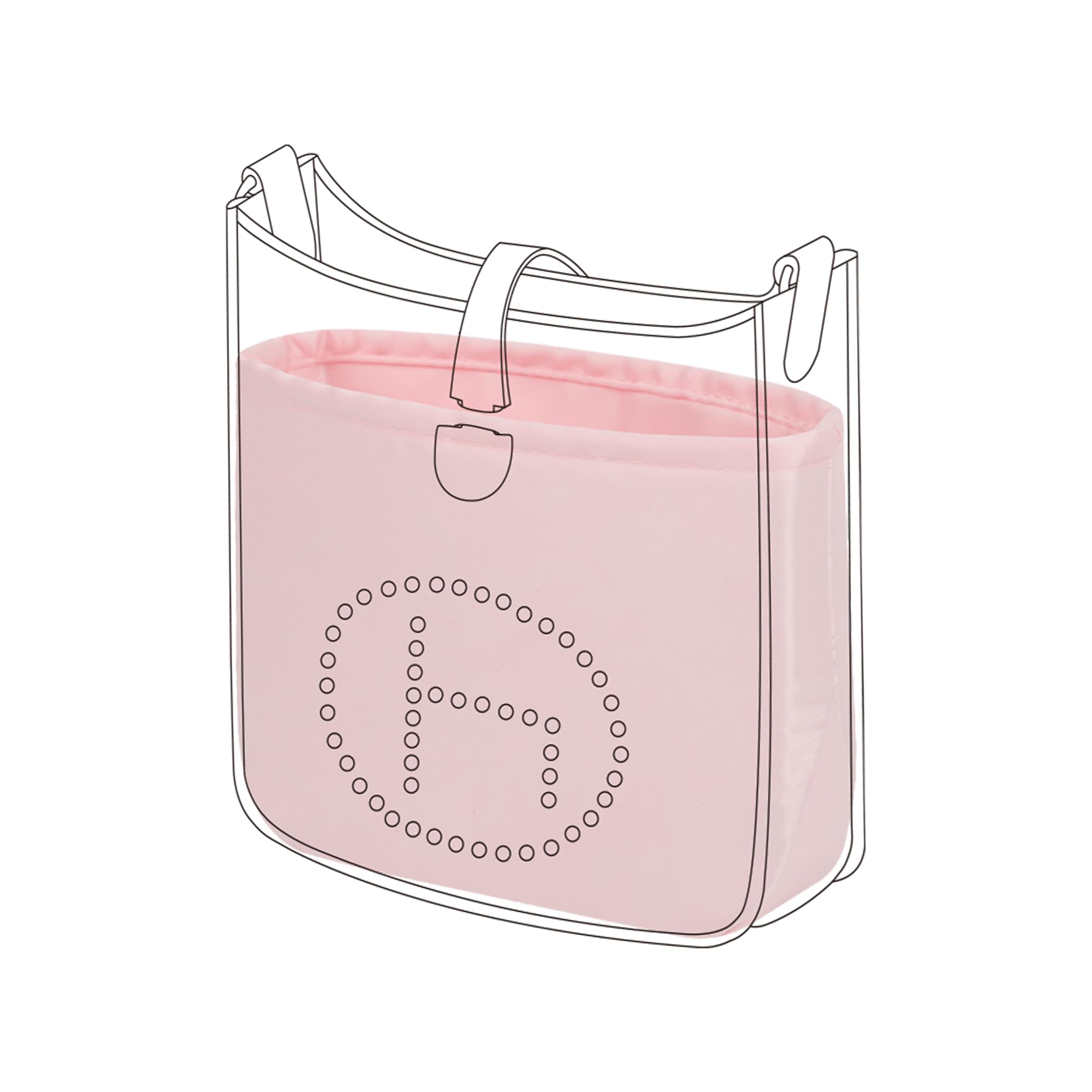 DGAZ Silk Purse Organizer Insert Fits Evelyne TPM/PM/GM/TGM, Silky Smooth Bag Organizer, Luxury Handbag & Tote Shaper (Pink, TPM)