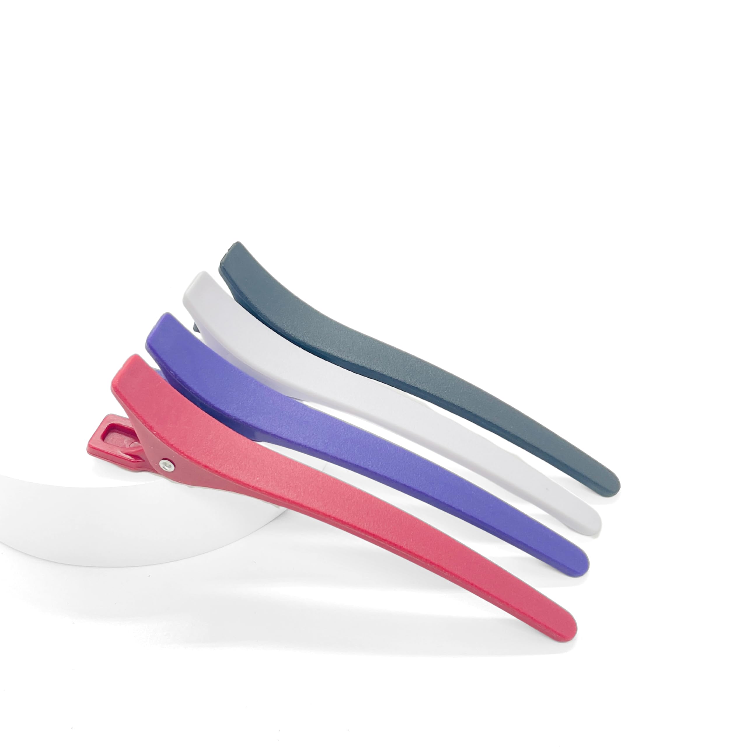 Parvaneh Duck Bill Hair clips for Women,11.7cm(4.6''),4 ct,Lightweight,Hair Sectioning & Cutting Accessories for Salon Hairdressing,Thin & Fine hair,Matte,Assorted Colors مشابك شعر، إكسسوارات قص الشعر